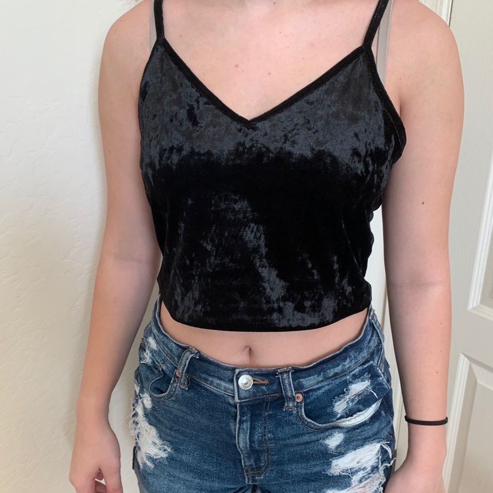 black velvet crop top